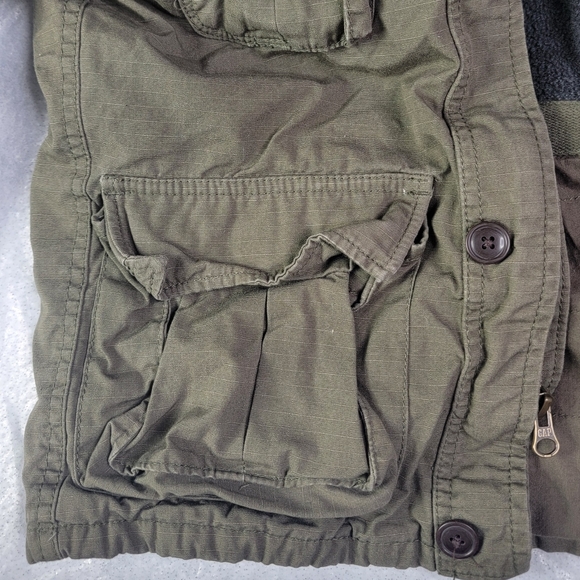 Baby Gap Jacket Toddler 5t Military Style Green Cotton Hood Zipper & Buttons - Picture 7 of 9